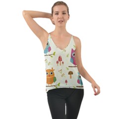 Forest Seamless Pattern With Cute Owls Chiffon Cami by Vaneshart