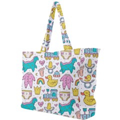 Baby Care Stuff Clothes Toys Cartoon Seamless Pattern Simple Shoulder Bag by Vaneshart