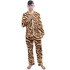 Zebra 2 Men s Long Sleeve Satin Pyjamas Set by dressshop