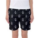 Creepy Skull Doll Motif Print Pattern Women s Basketball Shorts View1