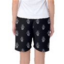 Creepy Skull Doll Motif Print Pattern Women s Basketball Shorts View2