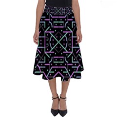 Lines And Dots Motif Geometric Seamless Pattern Perfect Length Midi Skirt by dflcprintsclothing