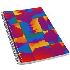 Gay Pride Rainbow Painted Abstract Squares Pattern 5 5  X 8 5  Notebook by VernenInk