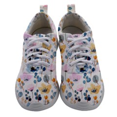 Watercolor Floral Seamless Pattern Athletic Shoes by TastefulDesigns