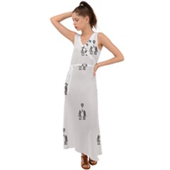 Love Symbol Drawing V-neck Chiffon Maxi Dress by dflcprintsclothing