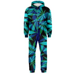 420 Ganja Pattern, Weed Leafs, Marihujana In Colors Hooded Jumpsuit (men)  by Casemiro