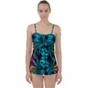 420 ganja pattern, weed leafs, marihujana in colors Babydoll Tankini Set View1