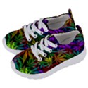 Ganja in rainbow colors, weed pattern, marihujana theme Kids  Lightweight Sports Shoes View2