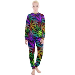 Ganja In Rainbow Colors, Weed Pattern, Marihujana Theme Women s Lounge Set by Casemiro