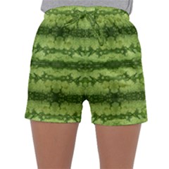 Watermelon Pattern, Fruit Skin In Green Colors Sleepwear Shorts by Casemiro