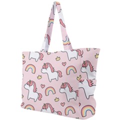 Cute-unicorn-rainbow-seamless-pattern-background Simple Shoulder Bag by Vaneshart