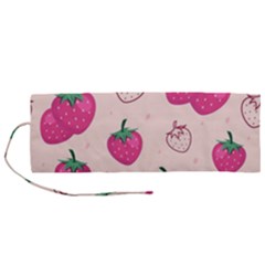 Seamless-strawberry-fruit-pattern-background Roll Up Canvas Pencil Holder (m) by Vaneshart