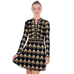 Golden-chess-board-background Long Sleeve Panel Dress by Vaneshart