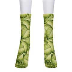 Seamless Pattern With Green Leaves Men s Crew Socks by Vaneshart