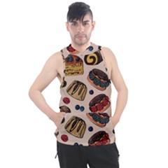 Seamless-pattern-with-sweet-cakes-berries Men s Sleeveless Hoodie by Vaneshart