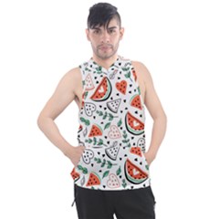 Seamless-vector-pattern-with-watermelons-mint Men s Sleeveless Hoodie by Vaneshart