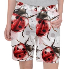 Ladybugs-pattern-texture-watercolor Pocket Shorts by Vaneshart