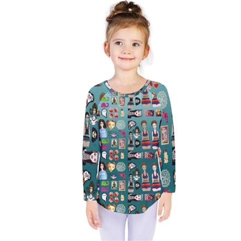 Kawaiicollagepattern2 Kids  Long Sleeve Tee by snowwhitegirl