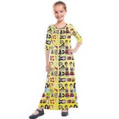 Kawaiicollagepattern3 Kids  Quarter Sleeve Maxi Dress by snowwhitegirl