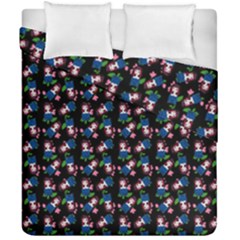 Goth Girl In Blue Dress Black Pattern Duvet Cover Double Side (california King Size) by snowwhitegirl