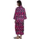 Goth Girl In Blue Dress Pink Pattern Maxi Satin Kimono View2