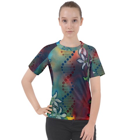 Flower Dna Women s Sport Raglan Tee by RobLilly