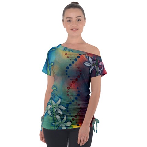 Flower Dna Tie-up Tee by RobLilly