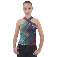 Flower Dna Cross Neck Velour Top by RobLilly