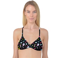 Memphis Design Seamless Pattern Reversible Tri Bikini Top by BangZart