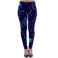 Realistic Night Sky Poster With Constellations Lightweight Velour Leggings by BangZart