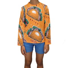 Seamless Pattern With Taco Kids  Long Sleeve Swimwear by BangZart