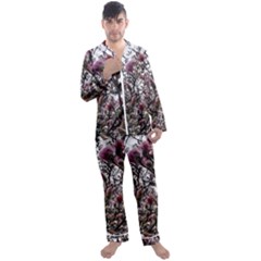 Saucer Magnolia Tree Ii Men s Long Sleeve Satin Pyjamas Set by okhismakingart