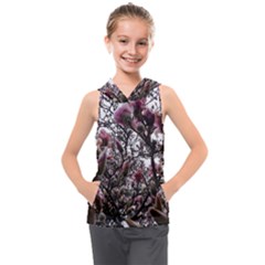 Saucer Magnolia Tree Ii Kids  Sleeveless Hoodie by okhismakingart