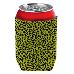 Leopard Spots Pattern, Yellow And Black Animal Fur Print, Wild Cat Theme Can Holder by Casemiro