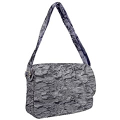 Black And White Texture Print Courier Bag by dflcprintsclothing