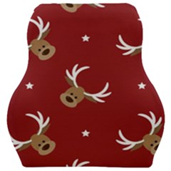 Cute Reindeer Head With Star Red Background Car Seat Velour Cushion  by BangZart