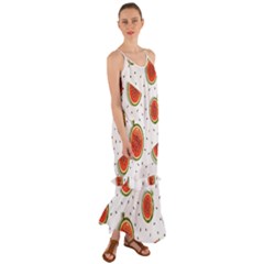 Seamless-background-pattern-with-watermelon-slices Cami Maxi Ruffle Chiffon Dress by BangZart