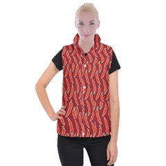 Chili Pattern Red Women s Button Up Vest by BangZart