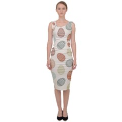 Seamless Pattern Colorful Easter Egg Flat Icons Painted Traditional Style Sleeveless Pencil Dress by BangZart