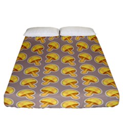 Yellow Mushroom Pattern Fitted Sheet (california King Size) by BangZart