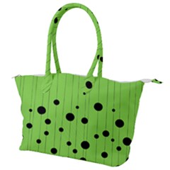 Bubbles At Strings Lemon Green And Black, Geometrical Pattern Canvas Shoulder Bag by Casemiro