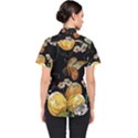 Embroidery blossoming lemons butterfly seamless pattern Women s Short Sleeve Shirt View2