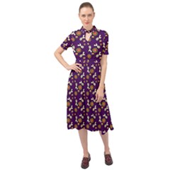 Clown Ghost Pattern Purple Keyhole Neckline Chiffon Dress by snowwhitegirl