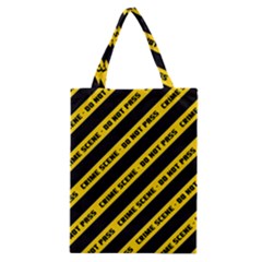 Warning Colors Yellow And Black - Police No Entrance 2 Classic Tote Bag by DinzDas