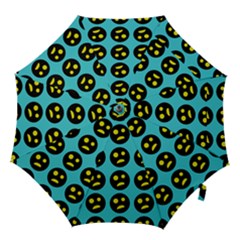 005 - Ugly Smiley With Horror Face - Scary Smiley Hook Handle Umbrellas (small) by DinzDas