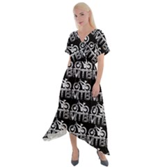 Mountain Bike - Mtb - Hardtail And Dirt Jump 2 Cross Front Sharkbite Hem Maxi Dress by DinzDas