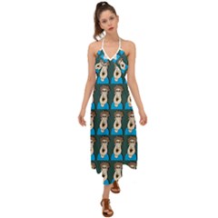 Village Dude - Hillbilly And Redneck - Trailer Park Boys Halter Tie Back Dress  by DinzDas