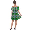 Game Over Karate And Gaming - Pixel Martial Arts Off Shoulder Velour Dress View2