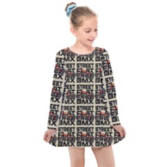 Bmx And Street Style - Urban Cycling Culture Kids  Long Sleeve Dress by DinzDas