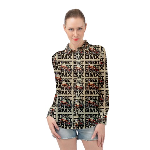 Bmx And Street Style - Urban Cycling Culture Long Sleeve Chiffon Shirt by DinzDas